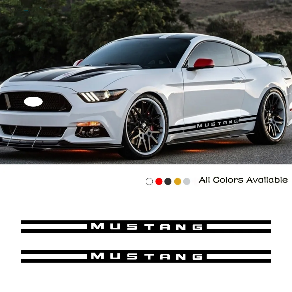 2 шт. виниловые наклейки на дверь и боковые полосы для Ford Mustang 2009-2020 GT Shelby |