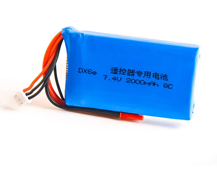 1 2 шт. обновленная 2017 DXF 7 4 в 2000 мАч 8C Lipo батарея 2S для Spe ktrum DX6E DX6 передатчик пульт