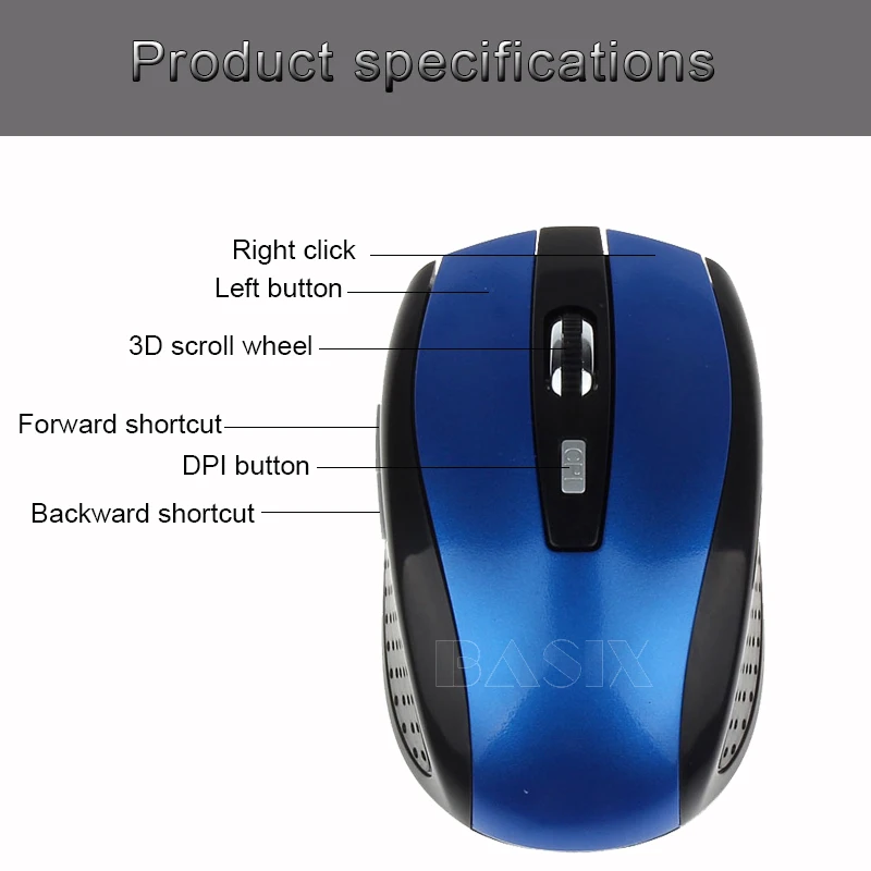 Беспроводная мышь BASIX портативная интеллектуальная игровая оптическая