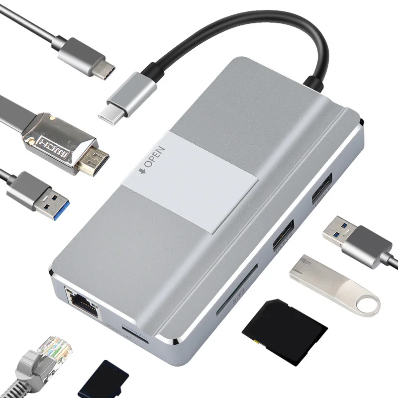 Yc217 Новый тип-c концентратор док-станция 7 портов Тип C Расширение Hdmi низкая