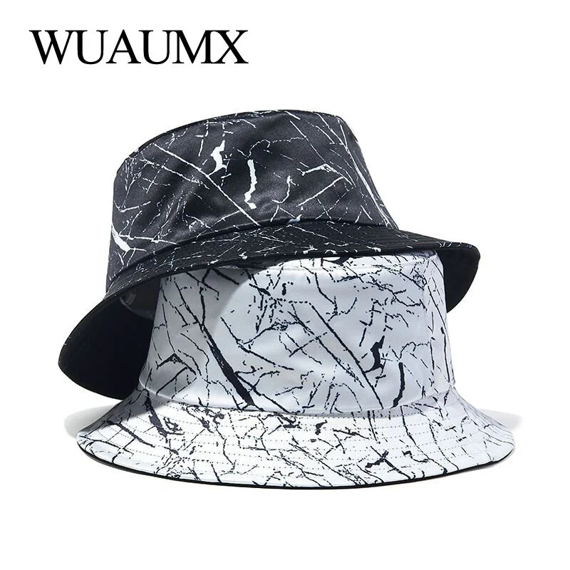 

Simple Summer Bucket Hat Women Black White Men's Fisherman Hats Packable Reversible Sun Hats Hiking Beach Cap Teens Panama Cap