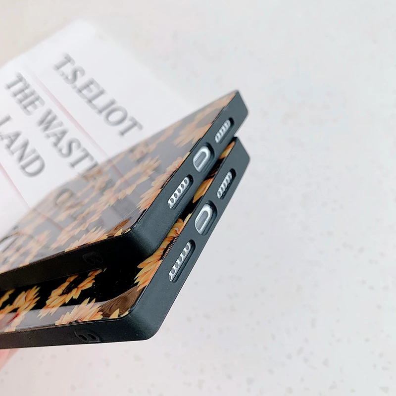 

Summer Sunflower Flower Square Phone Case For iphone SE 2020 Case 11 Pro MAX XS MAX XR X 7 8 Plus Daisy Floral Matte Soft Cover