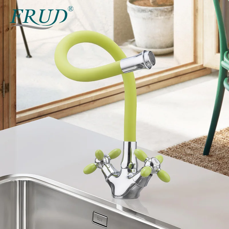 FRUD смеситель для кухонной раковины из силикагеля однорычажный кухни поворотный