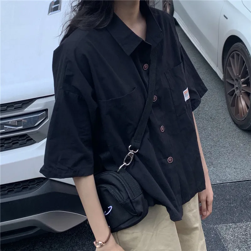 

Casual Summer Preppy Style Womens Tops and Blouses Loose Fashion Brand Korean Clothes Shirts Blusas Mujer De Moda 2021 Hipster