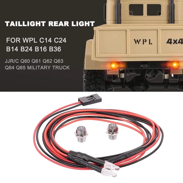 

2 LED Light Rear Light Car Tail Light for WPL C14 C24 B14 B24 B16 B36 Q60 Q61 Q62 Q63 Q64 Q65 RC Truck