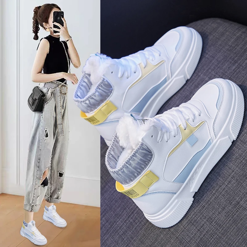 

winter sneakers women outdoor Sport Shoes white warm winter shoes women platform running shoes women high top snow sneakers