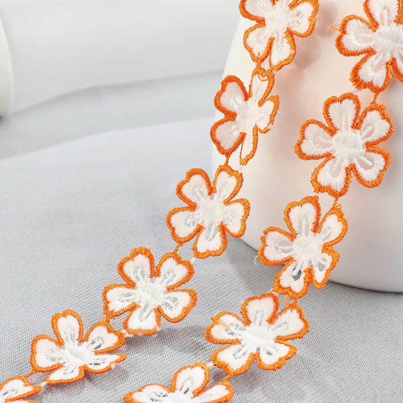 3 yards Embroidery Plum Blossom Flower Lace Trim Ribbon Diy Craft Clothing Sewing Decoration Materials | Дом и сад