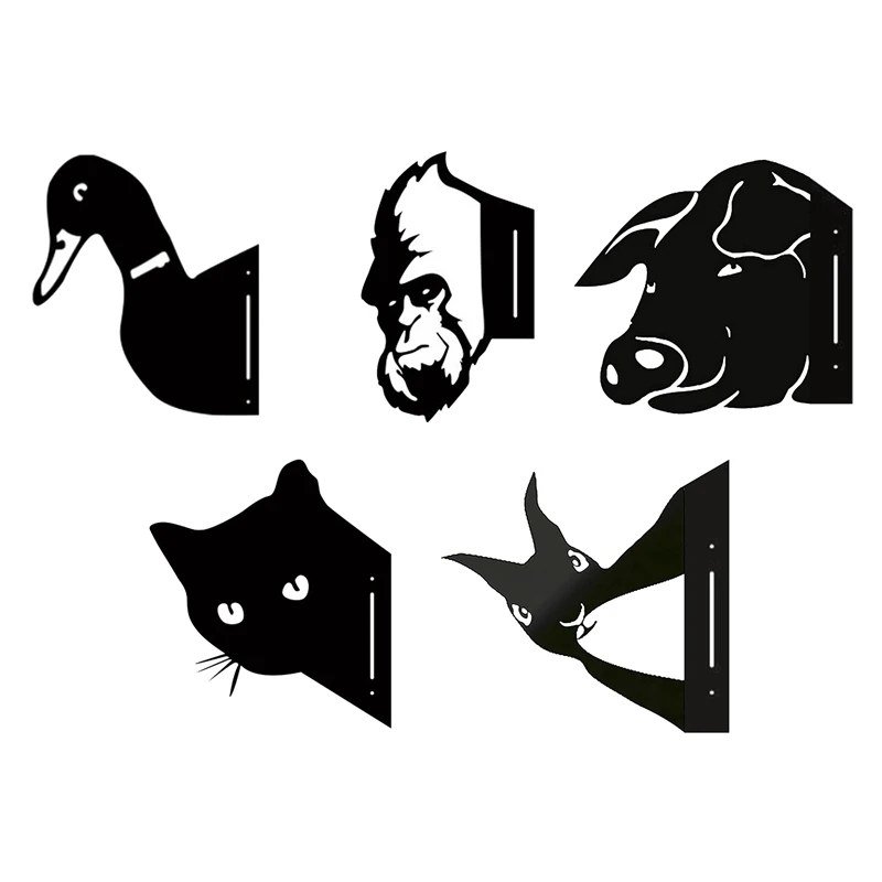 

Peeking Animals Metal Art Sculpture Farm Fence Art Wall Decor Outdoor Indoor Hanging Ornaments Garden Decor