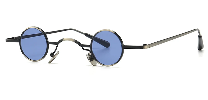 blue lens Kachawoo, маленькие круглые солнцезащитные очки для женщин, стимпанк, красные, черные солнцезащитные очки для мужчин, миниатюрный стиль, подарочные элементы,, горячая Распродажа - Цвет линз: blue lens