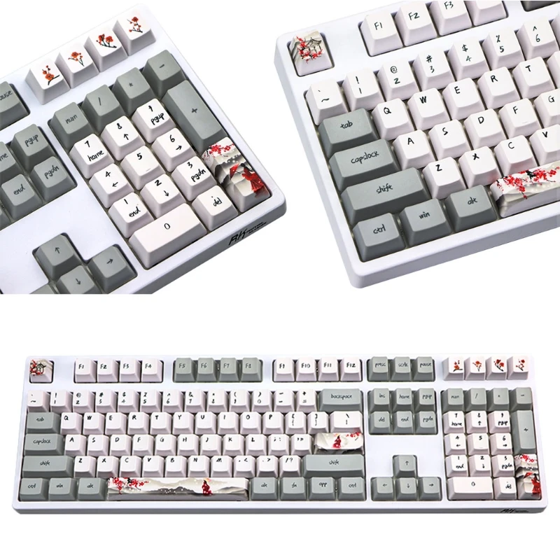 

Wangjiang Plum Blossom PBT Five sides Dye-subbed 113 Keys OEM Profile Keycap for Diy Mechanical Keyboard Keycaps