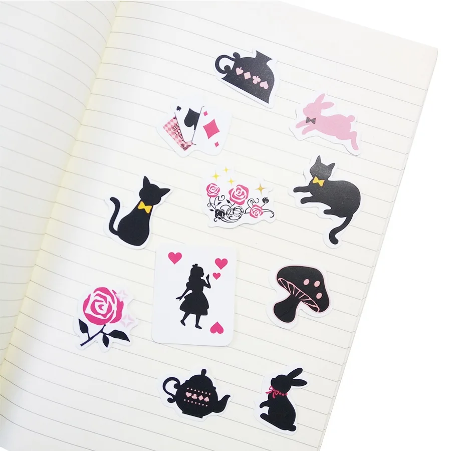 1 упак./лот черная кошка мини-бумажная наклейка украшение сделай сам для покера