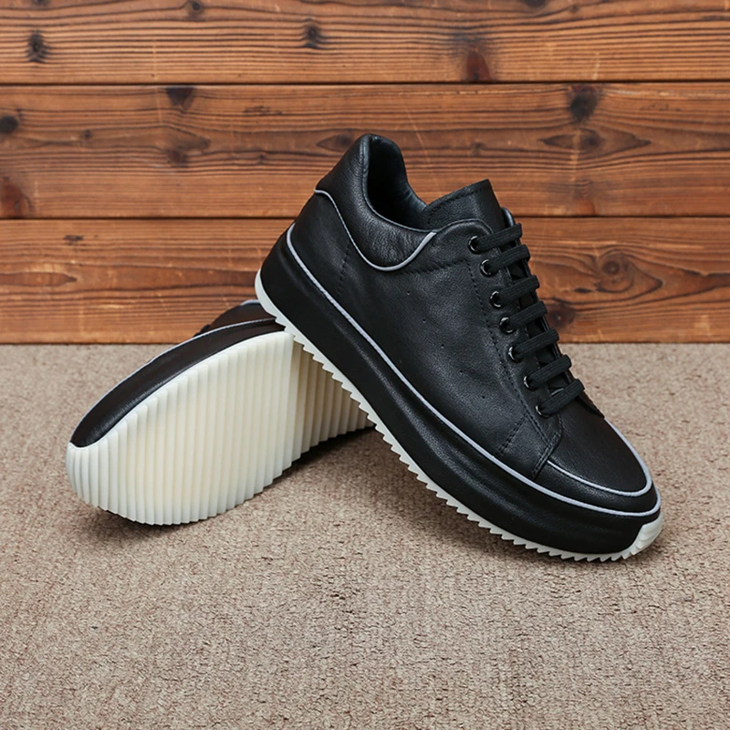 Кроссовки мужские из натуральной кожи повседневные универсальные дышащие