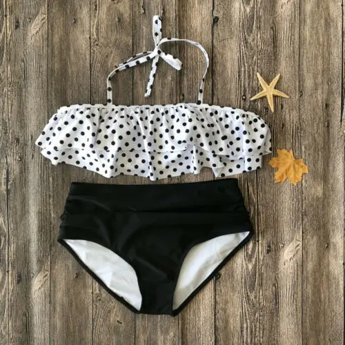 Женский купальник с цветочным принтом комплект бикини рюшами купальный костюм