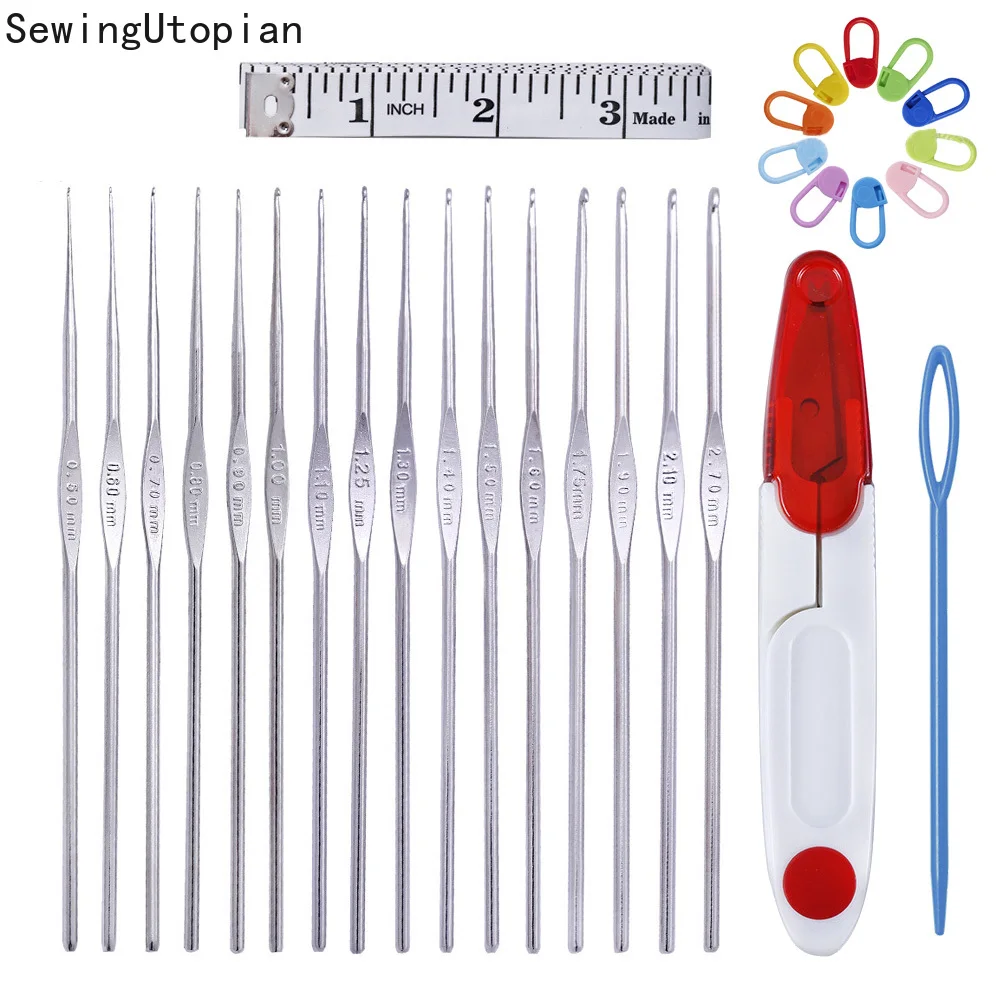 1 Набор вязальных крючков смешанные размеры 0 5 2 7 мм|Швейные инструменты и