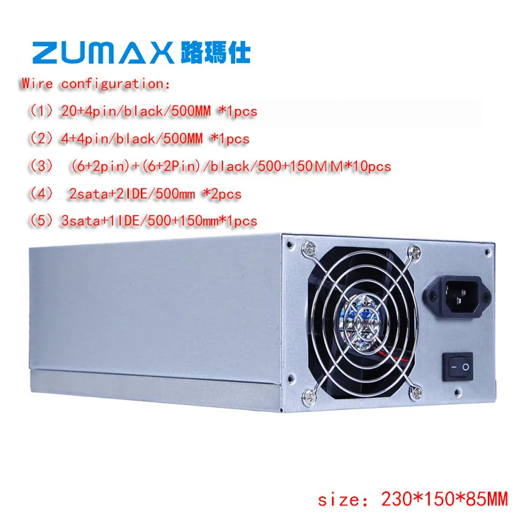 

Rated 2000W Graphics Card Power Supply of PC Case Power ATX Power Supply Mining GPU Bitcoin Miner mining gpu bitcoin miner