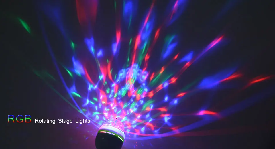 E27 RGB светодиодный ночник 110 В 220 в 85-265 в штепсельная вилка европейского стандарта E27 3 Вт Светодиодный светильник для сцены Рождественская СВЕТОДИОДНАЯ Лампа для проектора Праздничная лампа amosphere