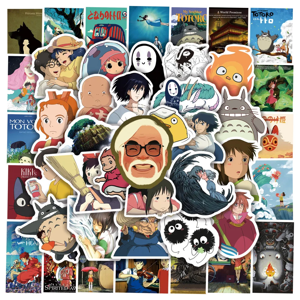 10/30/50/100pcs Mix Anime Spirited Away My Neighbor Totoro Stickers Aesthetic Laptop Phone Luggage Car Diary Kid Cartoon Decals