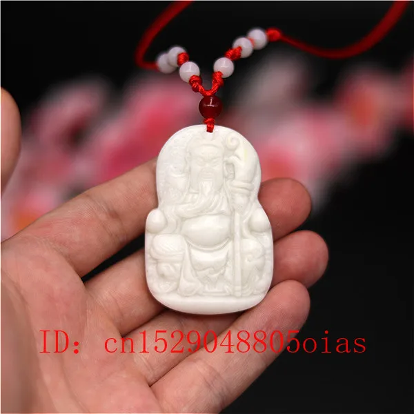 Ожерелье с подвеской в виде дракона и воина из натурального белого фарфора