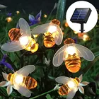 Светодиодная Водонепроницаемая уличная садовая гирлянда на солнечной батарее, 203050100 светодиодов, рождественские гирлянды для двора, лужайки, праздничное украшение