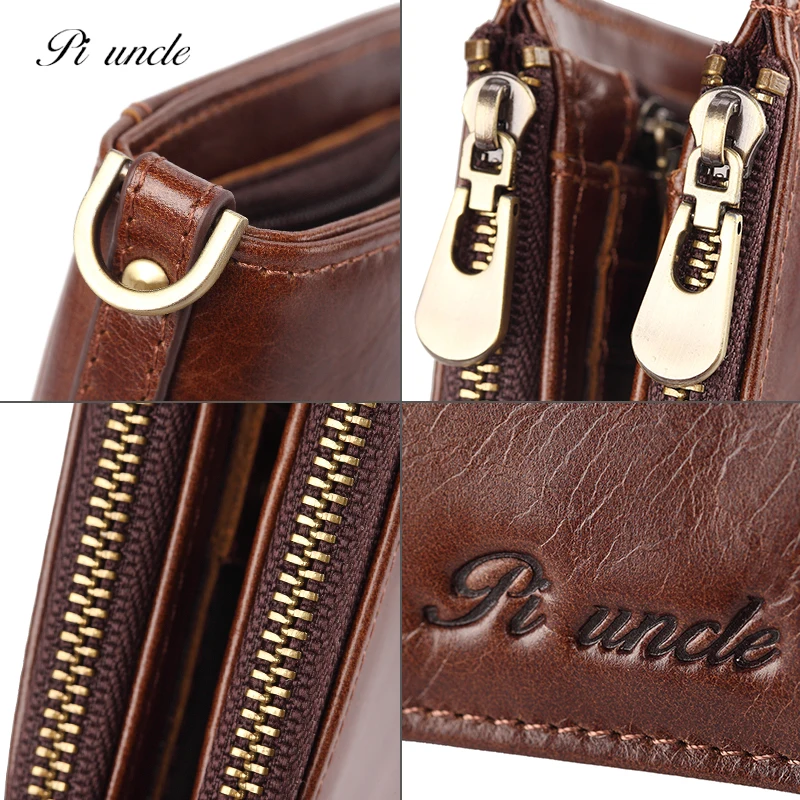 Most Popular Brand Men's Thin Wallet With Coins Holder Purse Small Soft Natural Cowhide Money Cards High Quality | Багаж и сумки