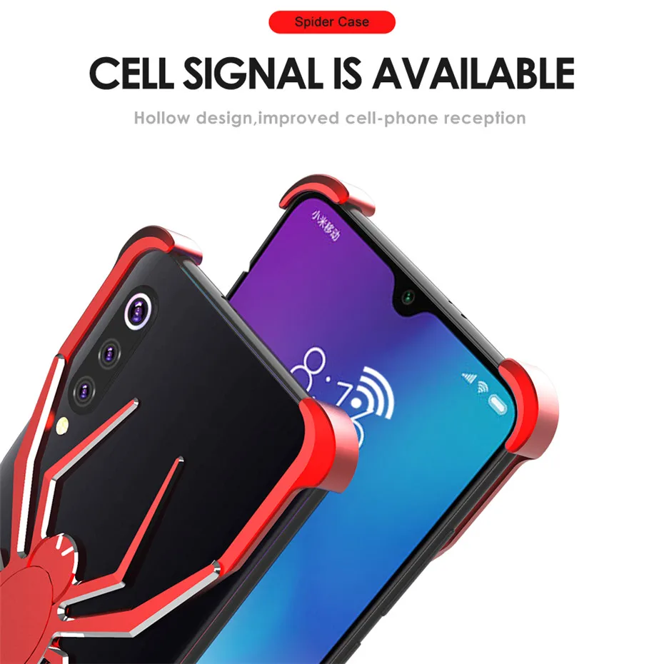 Металлический Чехол R-just Spider для Xiaomi MI9 Mi 9 противоударный чехол из алюминиевого