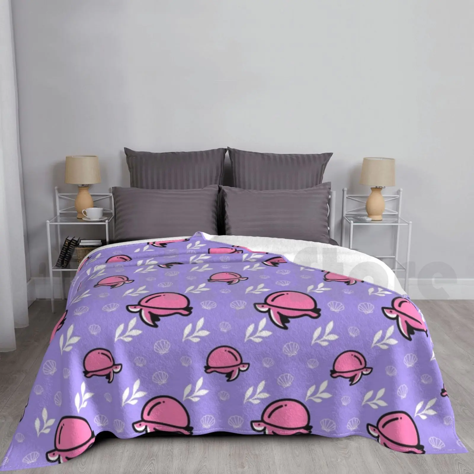 

Розовые румяна черепаха ракушка фиолетовый лиловый фиолетовый фон одеяло для дивана кровати путешествия черепаха влюбленные море