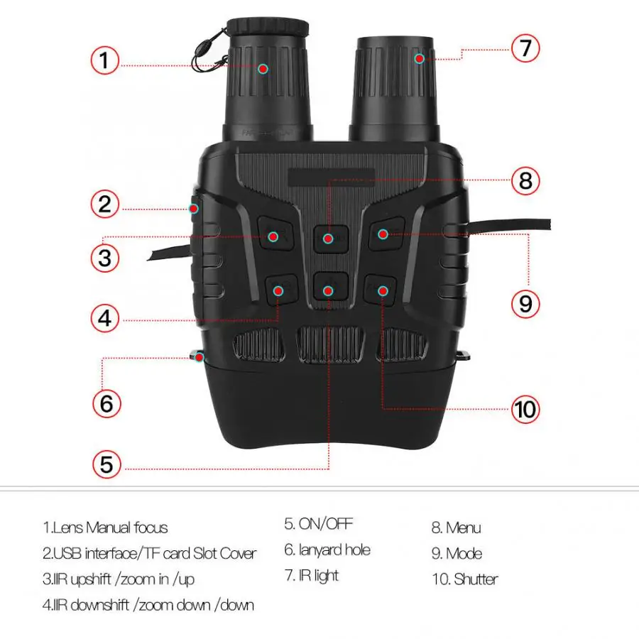 Ночное видение устройства бинокль 200 ярдов цифровой инфракрасный телескоп с