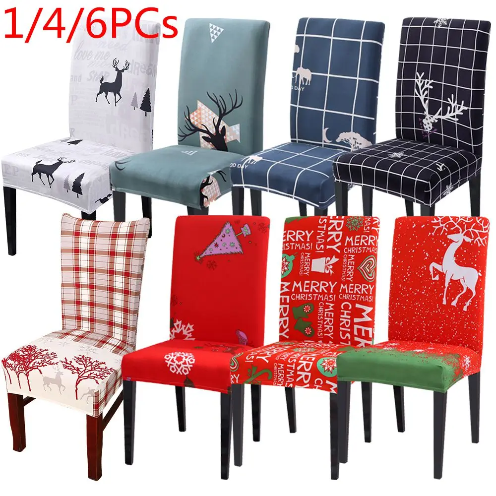 1/4/6 шт Рождество стрейч домашний декор обеденный стул для покрытия офисного
