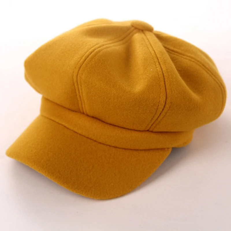 

wool Women Beret Autumn Winter Cap Hats Stylish Artist Painter Caps Black Grey Beret Hats