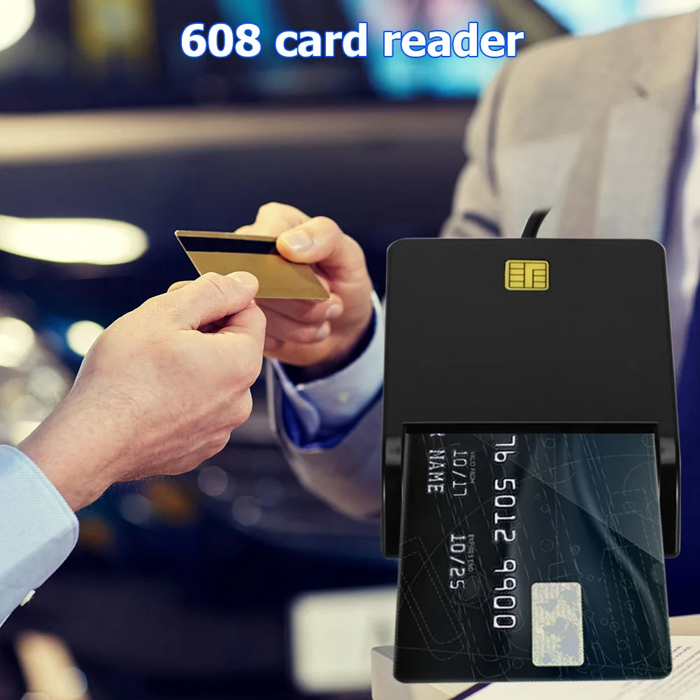 608 смарт кардридер для банковских карт IC ID SIM TF Win 10 8 7| |
