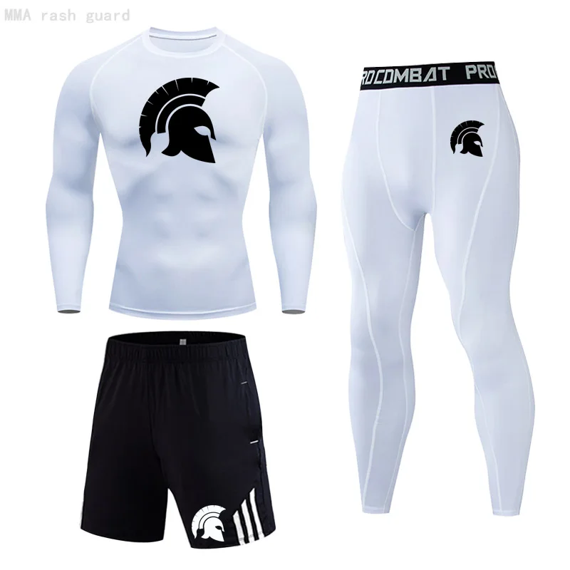 

Winter Thermal underwear Sets Men Track suit Gym Workout set Compression skin resh gard Male Quick dry Sports leggings MMA kit