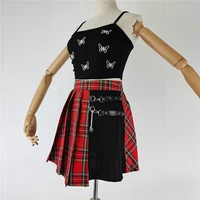 plus size pleated skirt high waist mini red skirts gothic streetwear vintage skirt goth skirt harajuku skirt pleated skirts