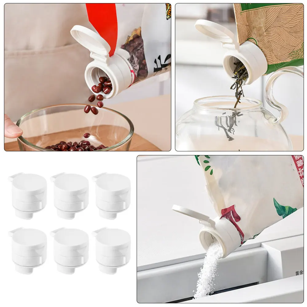 

6pcs Food Sealing Clips Portable Practical Sealing Clamps for Home (White)