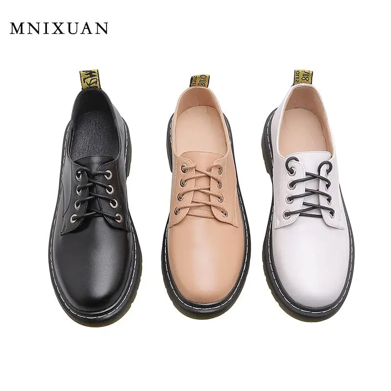 Женские туфли-оксфорды MNIXUAN черные удобные туфли на платформе с круглым носком