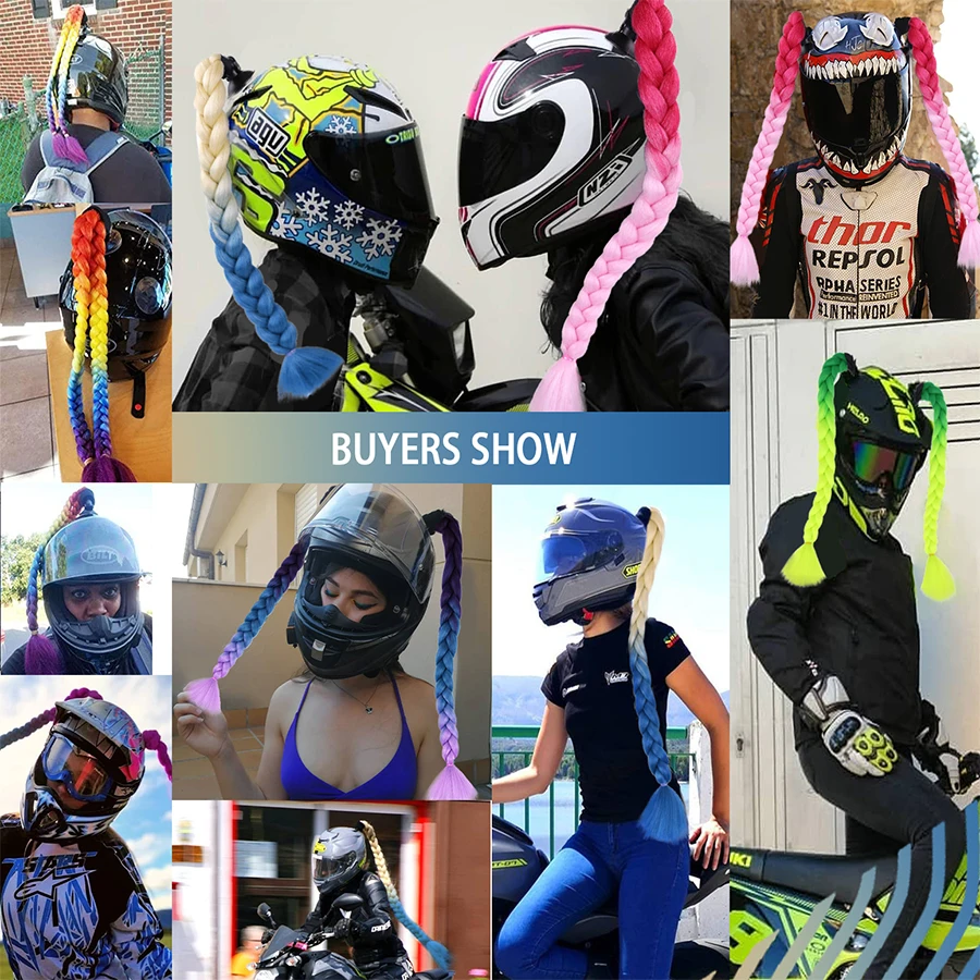 2 шт. синтетические косы для мотоциклетного шлема