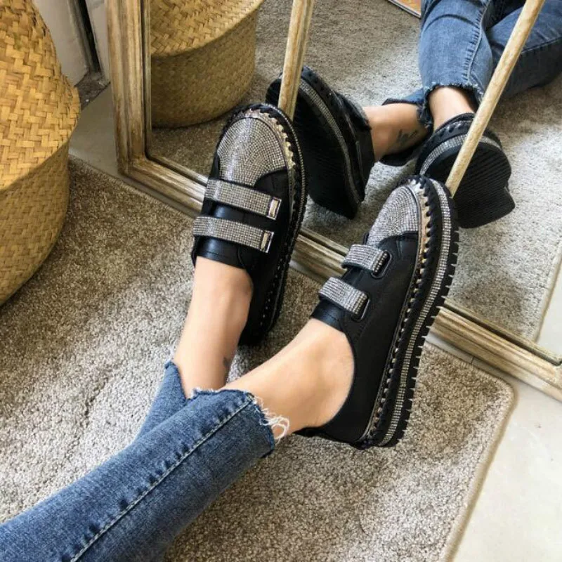 Женская Вулканизированная обувь со стразами Сезон осень Модные женские