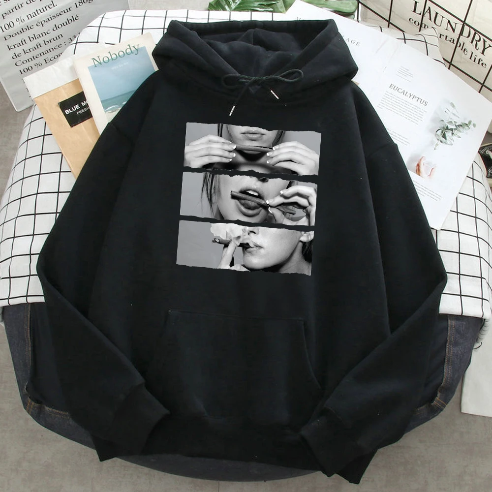 

Sentiment Cool Women Print Man Casual Fleece Anime Pullover Hooded Pockets Manga Hoodies Hip Hop Fashion Loose Man COTTON