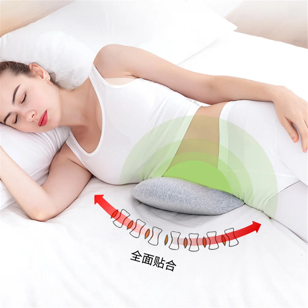 Memory Foam Lumbar Pillow Rollable Pregnant Waist Pad Washable Support Backrest Mat Bed Cushion Detachable Back | Дом и сад