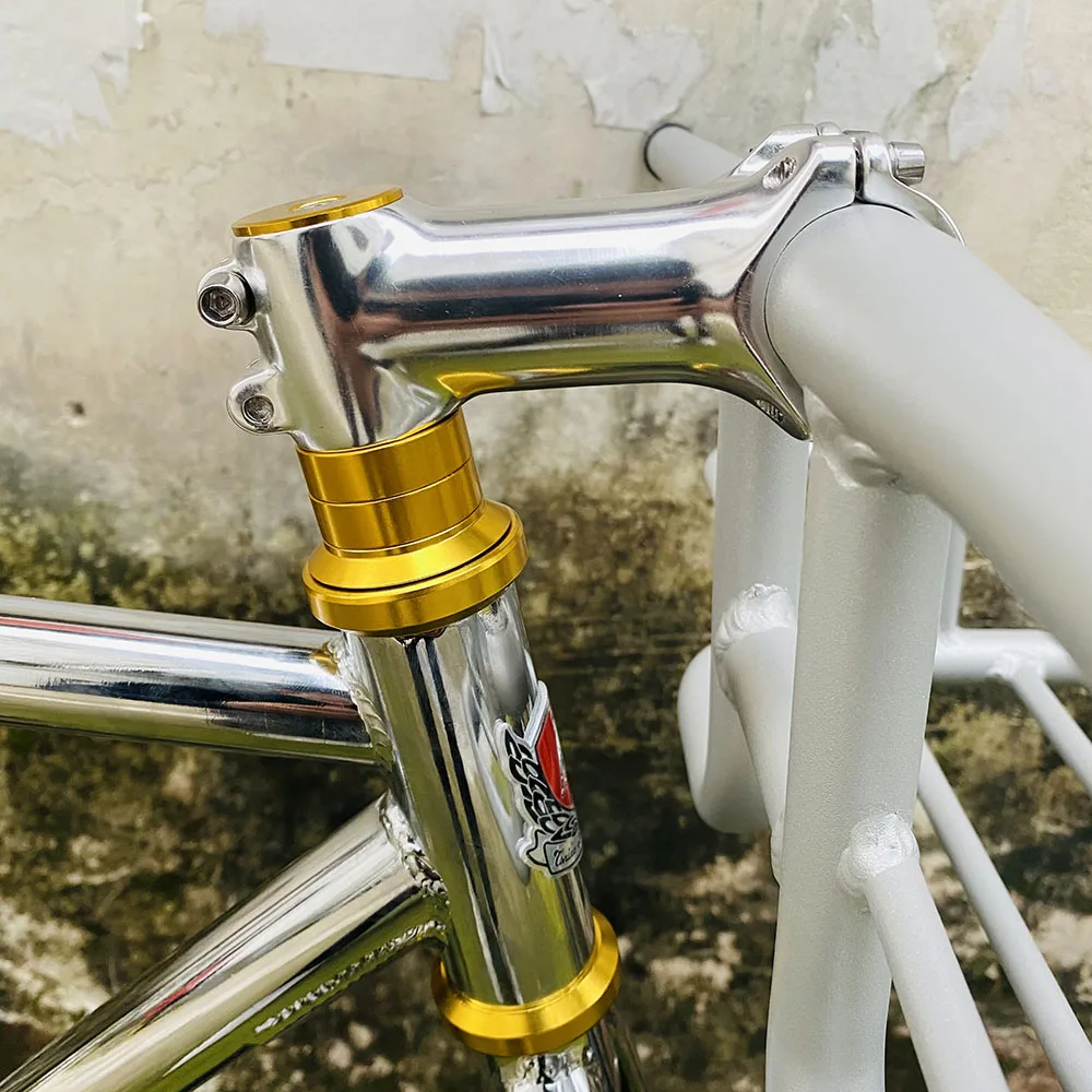 Дорожный велосипед 700C с серебристой рамой стальной 52 см 48 фиксированная шестерня