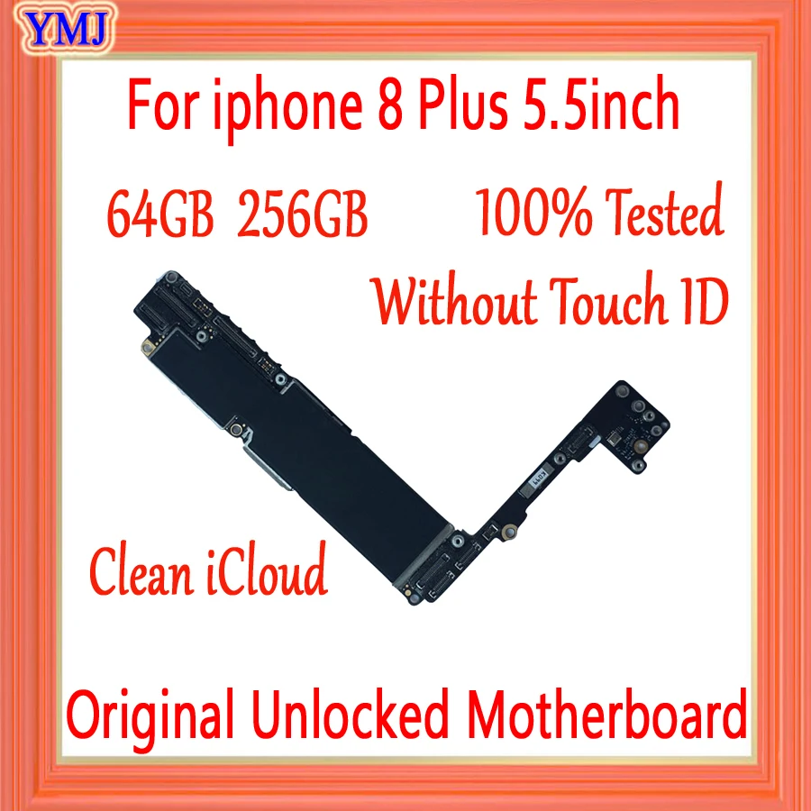 Без iCloud для iphone 8 Plus материнская плата без Touch ID логическая 64 Гб 256 ГБ 100% оригинал