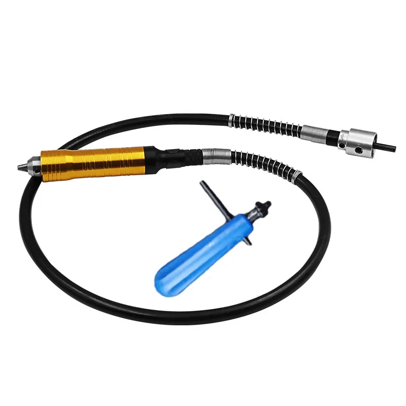 

6mm Flexible Shaft Attachment Aluminum Alloy Shaft Rotary Tool with 0.3-6.5mm Chuck Handle for Electric Drill Rotary Grinder
