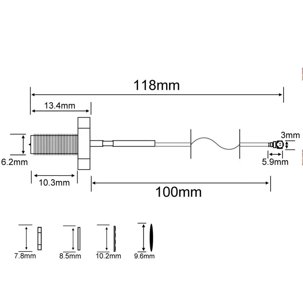 5 шт. U.fl/кабель IPEX Mini PCI-RP-SMA Female с низким коэффициентом потери коаксиальный кабель