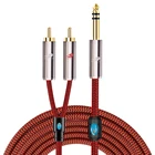 14 ''trs стерео 6,35 мм до 2 х RCA мужской аудио кабель для микшера Динамик усилитель дома Театр Hi-Fi Системы разветвитель Y разделительный шнур