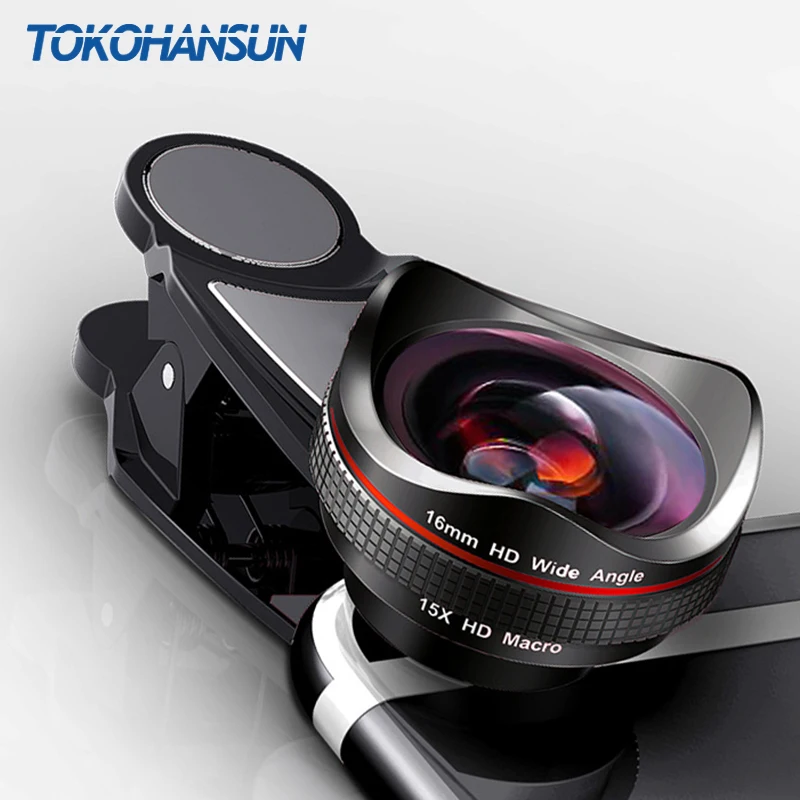 Профессиональная макрокамера TOKOHANSUN 15x HD 0.6x супер широкоугольный объектив для