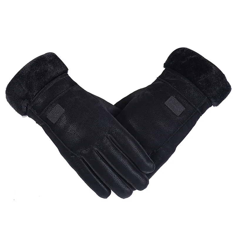 Перчатки мужские уличные утолщенные бархатные осенние и зимние ветрозащитные