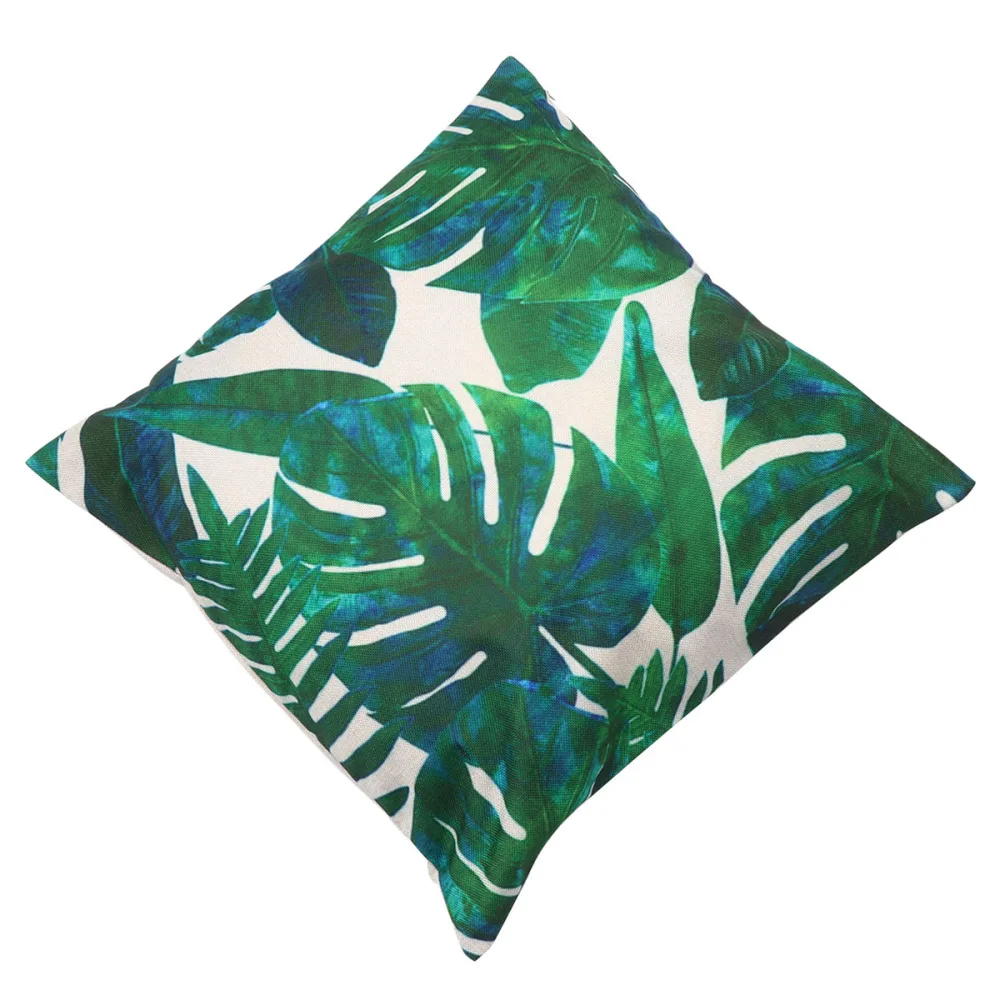 

Tropical Plant Leaves Throw Pillow Cover Cotton and Linen Pillow Case Square Pillowslip for Home Office