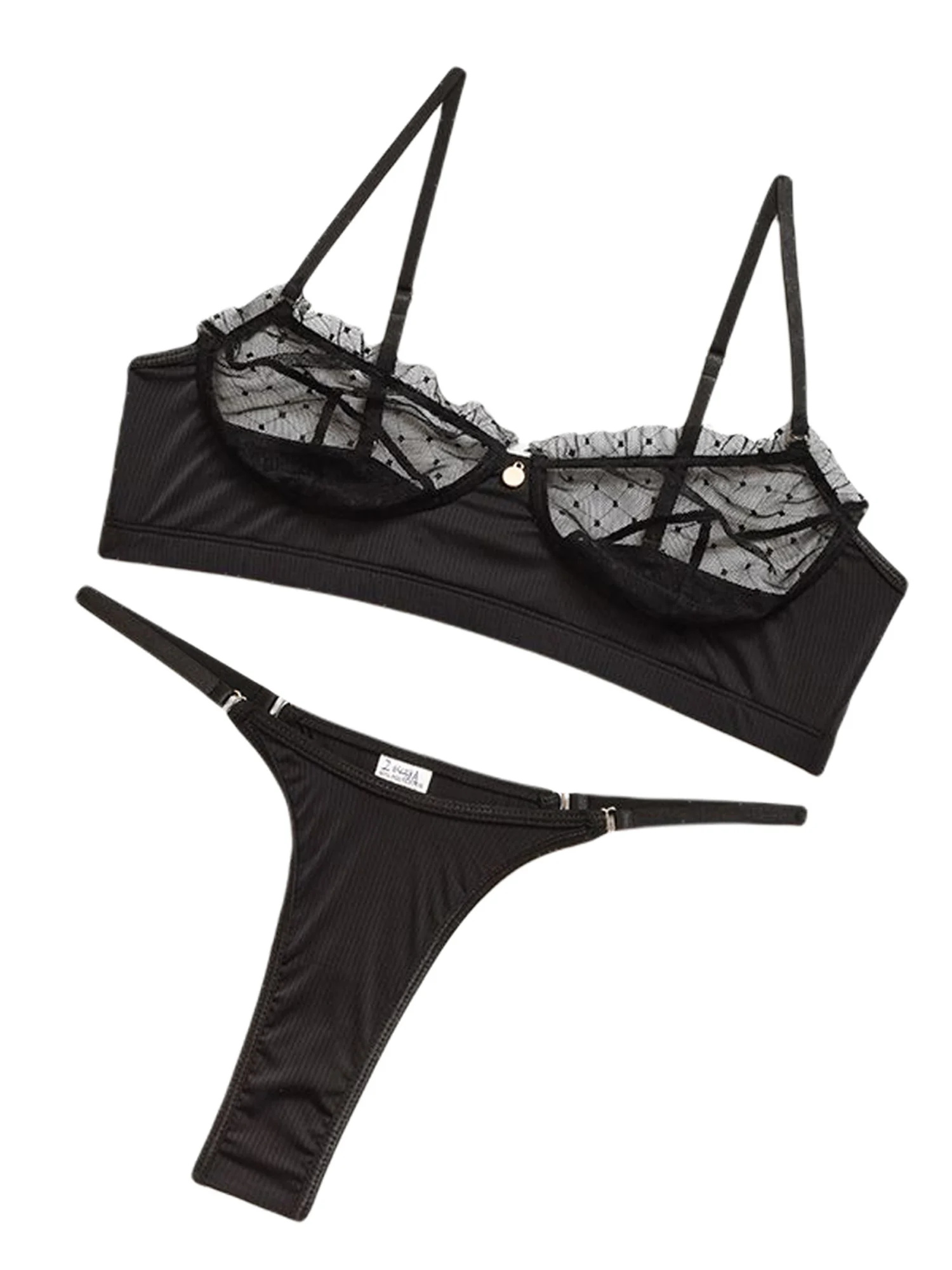 Нижнее белье женское сексуальное прозрачное с v образным вырезом и цветочной