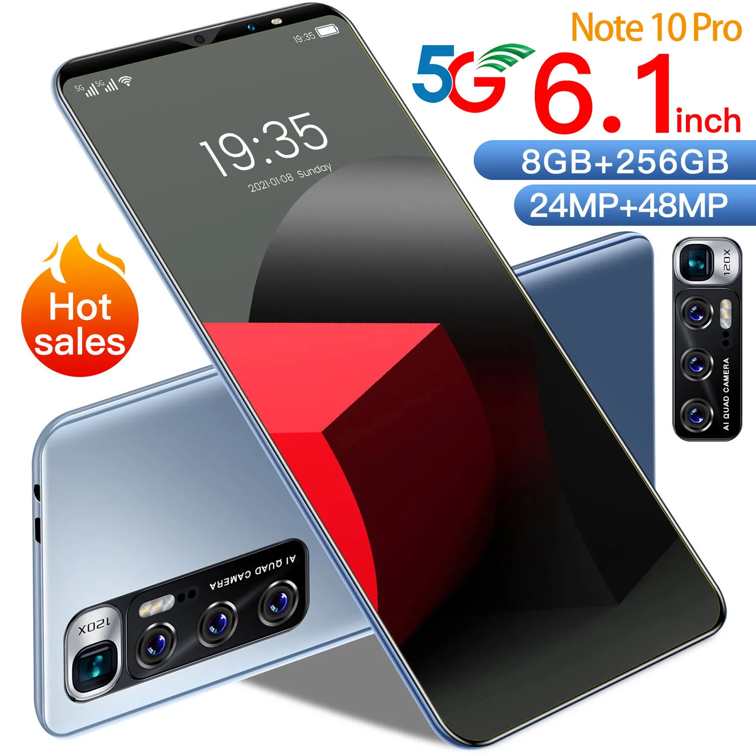 

Note10 Pro Smartphone 6.1 inch 5G 6GB+128GB 4800mAh Unlocked Mobile Phones Android Telefones Celulares Global Version Cell Phone