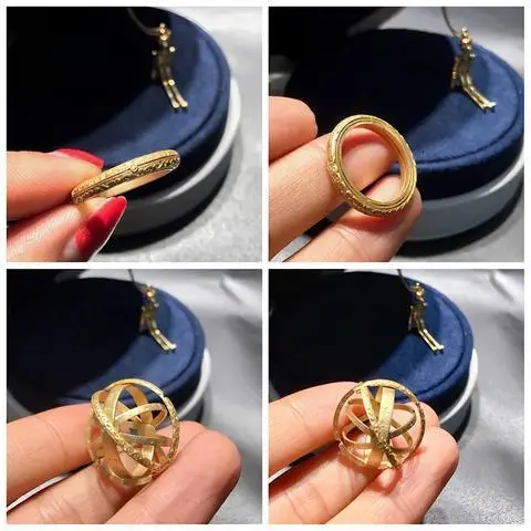 16th Century Astronomical Ring Ball Cosmic Engagement Rings Couple Lover Open And Merge Ring Unfolds Into Astronomical Sphere