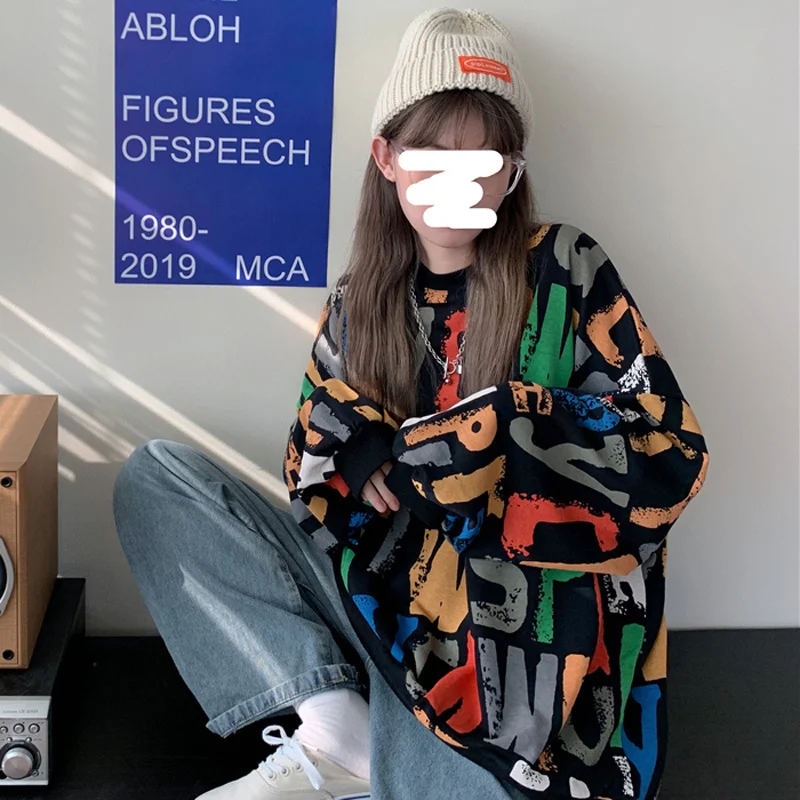 

Fashion Sweater Plus Velvet Female Autumn and Winter Ins-Music of Korean Style of Design